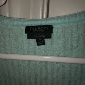 Gorgeous aqua Pima cotton sweater